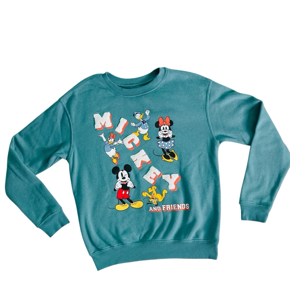 Hybrid Apparel Disney Mickey & Friends Graphic Sweatshirt Fleece Green (Size S)‎